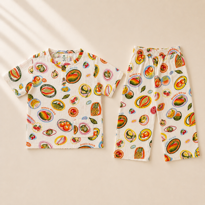 Unisex Crinkle Muslin Nightwear - Mango Mood