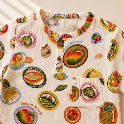 Unisex Crinkle Muslin Nightwear - Mango Mood