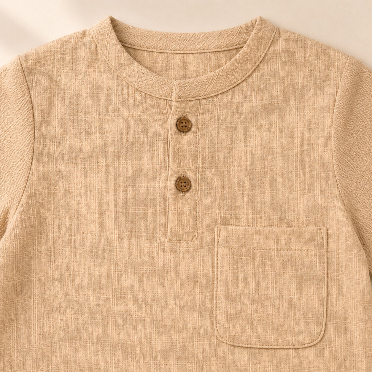 Unisex Crinkle Muslin Nightwear -  Oatmeal