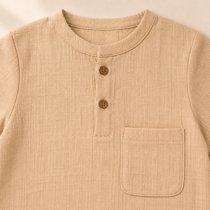 Unisex Crinkle Muslin Nightwear -  Oatmeal