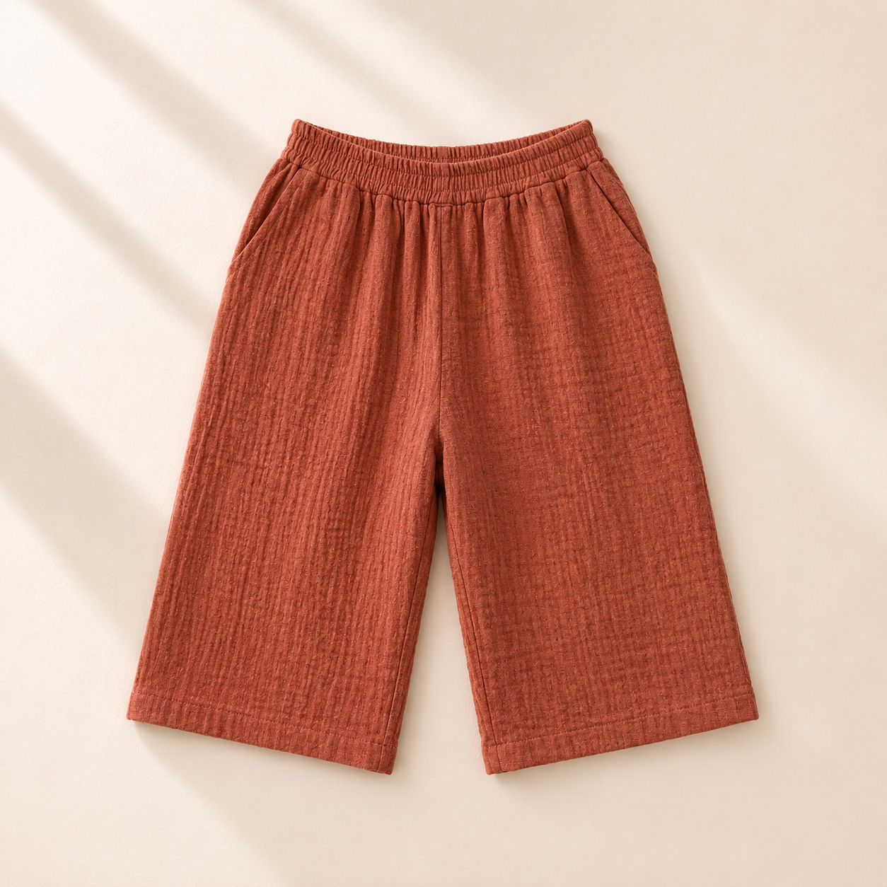Unisex Crinkle Muslin Nightwear - Warm Rust