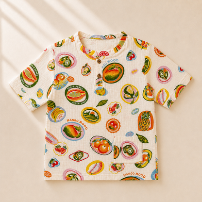 Unisex Crinkle Muslin Nightwear - Mango Mood