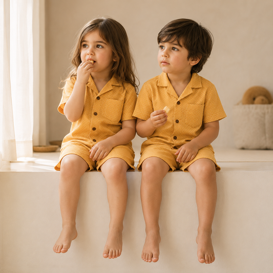Unisex Crinkle Muslin Nightwear - Honey Dot