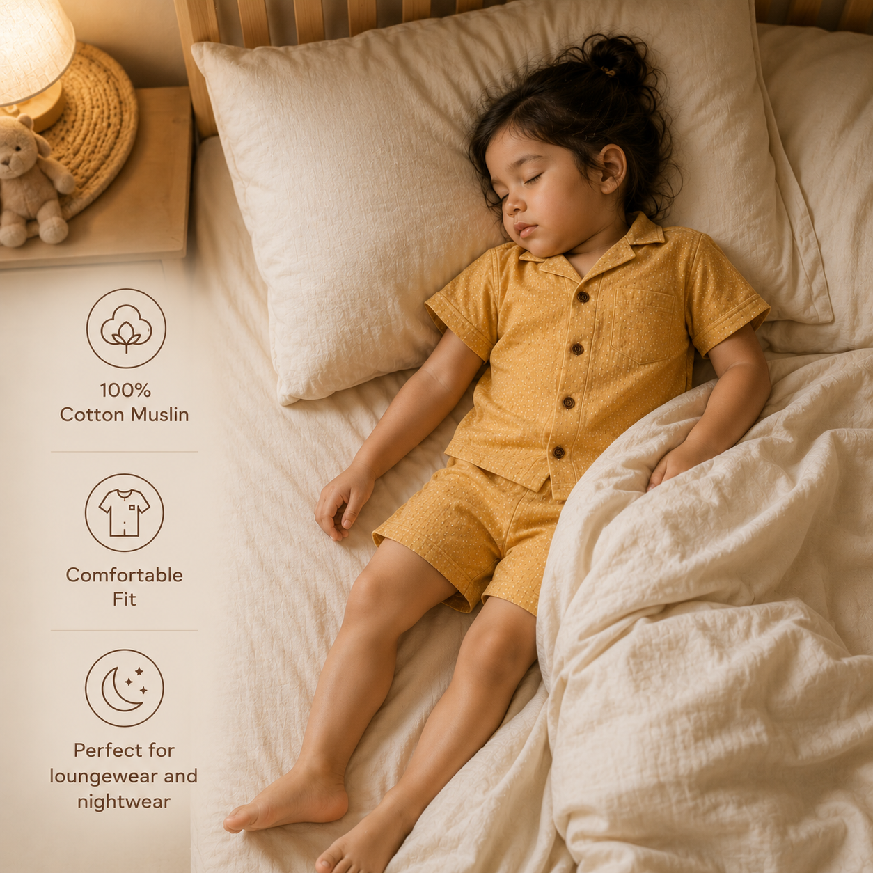 Unisex Crinkle Muslin Nightwear - Honey Dot