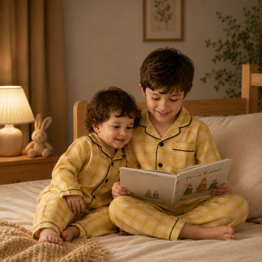 Unisex Crinkle Muslin Night Suit - Honeycrisp