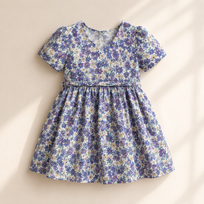 Crinkle Muslin Frill Frock - Floral