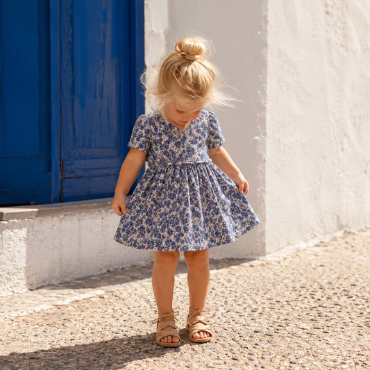 Crinkle Muslin Frill Frock - Floral