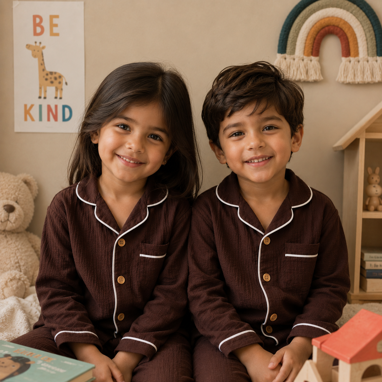 Unisex Crinkle Muslin Shirt - Hot Chocolate