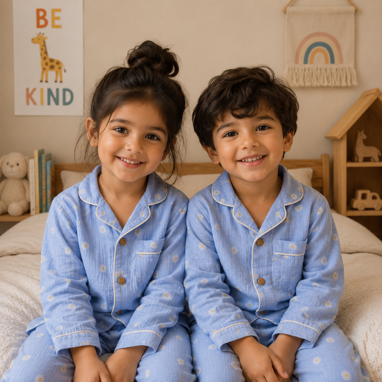 Unisex Crinkle Muslin Shirt - Blooming Blue