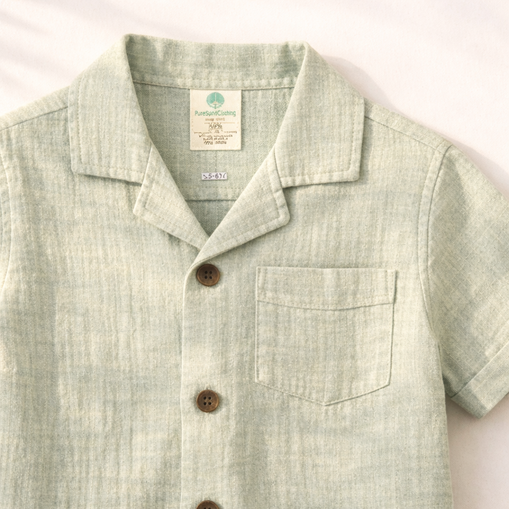Unisex Crinkle Muslin Nightwear - Sage Summer
