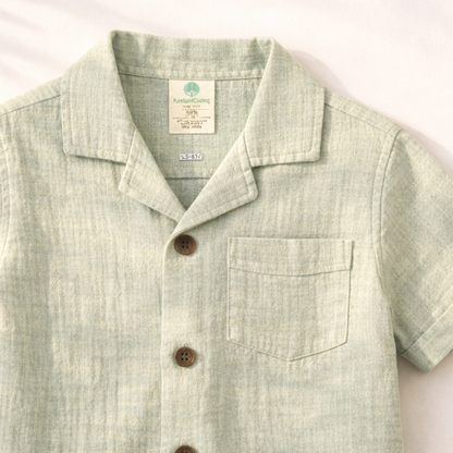 Unisex Crinkle Muslin Nightwear - Sage Summer