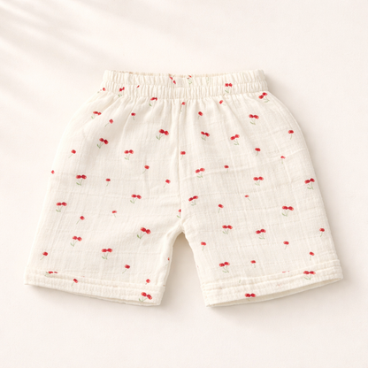 Unisex Crinkle Muslin Nightwear - Cotton Cherry