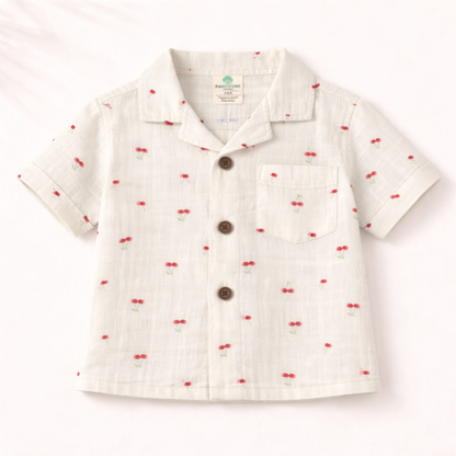 Unisex Crinkle Muslin Nightwear - Cotton Cherry