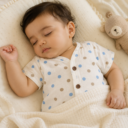 Organic Muslin Unisex Jabla - Polka Dot