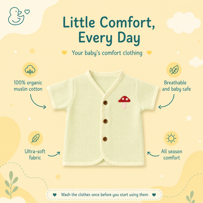 Organic Muslin Unisex Jabla - Mushroom Mist