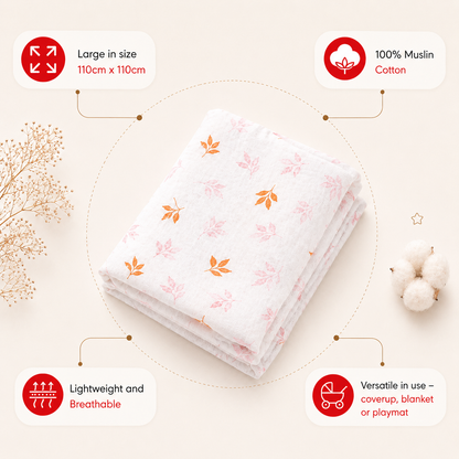 Muslin Swaddle - Amber Leaf