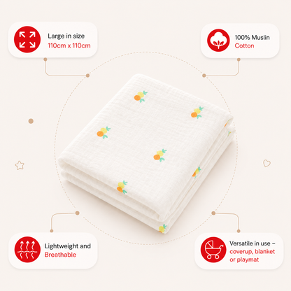 Muslin Swaddle - Citrus Bloom