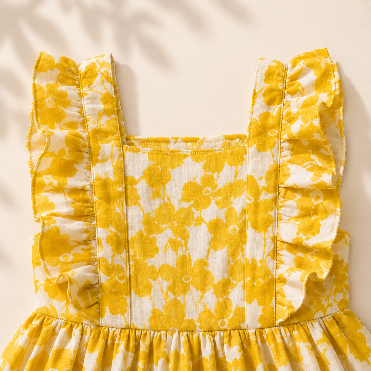 Crinkle Muslin Frock - Classy Daffodil