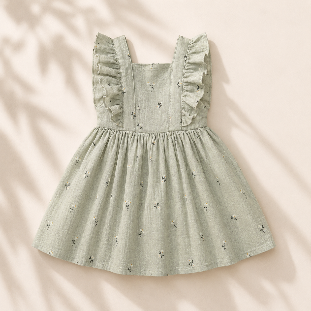 Crinkle Muslin Frock - Coastal Sage