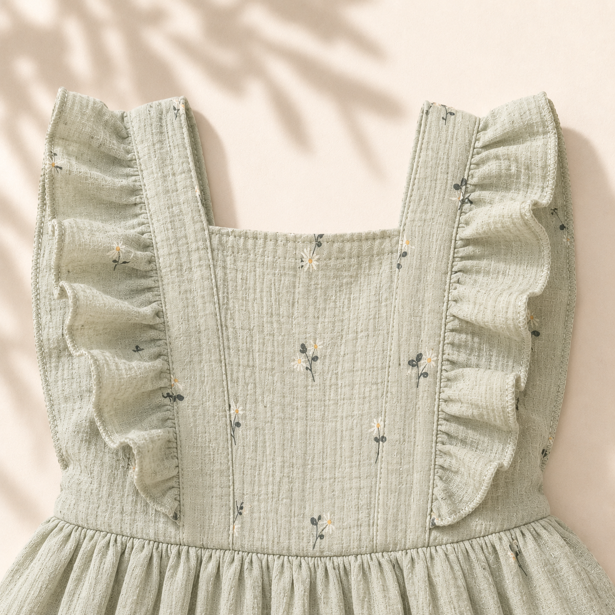Crinkle Muslin Frock - Coastal Sage