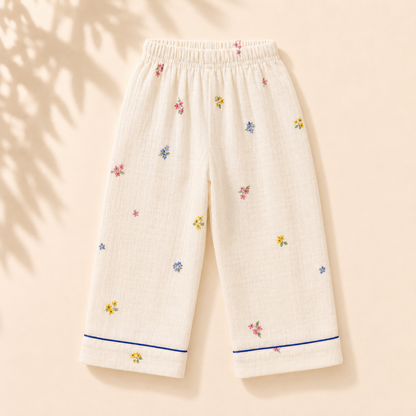 Unisex Crinkle Muslin Night Suit - The Blossom