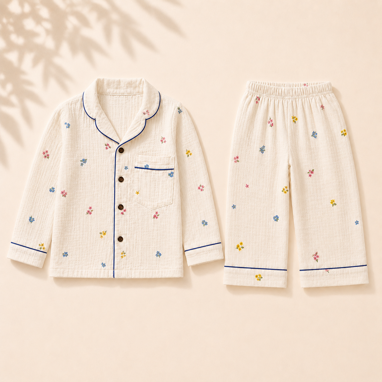 Unisex Crinkle Muslin Night Suit - The Blossom