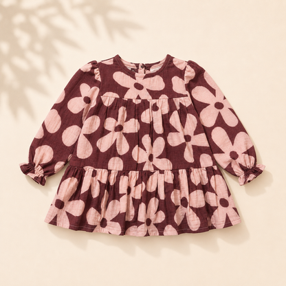 Crinkle Muslin Frock - Spiced Berry
