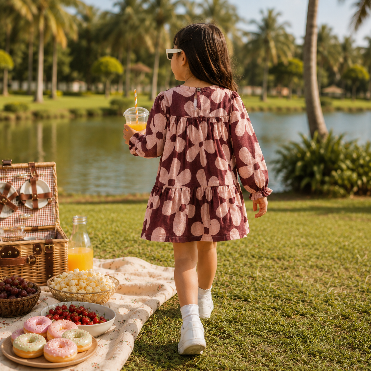 Crinkle Muslin Frock - Spiced Berry