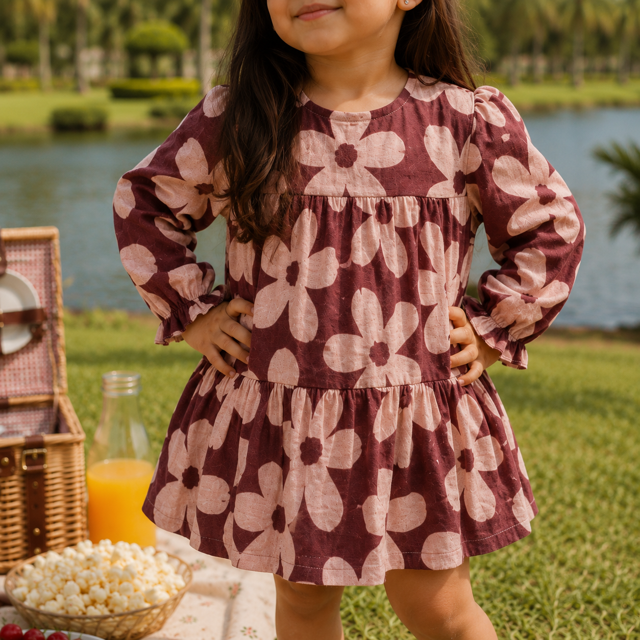Crinkle Muslin Frock - Spiced Berry