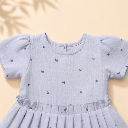 Crinkle Muslin Frock - Bluebell