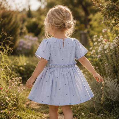 Crinkle Muslin Frock - Bluebell