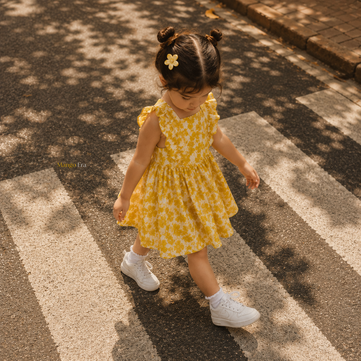 Crinkle Muslin Frock - Classy Daffodil