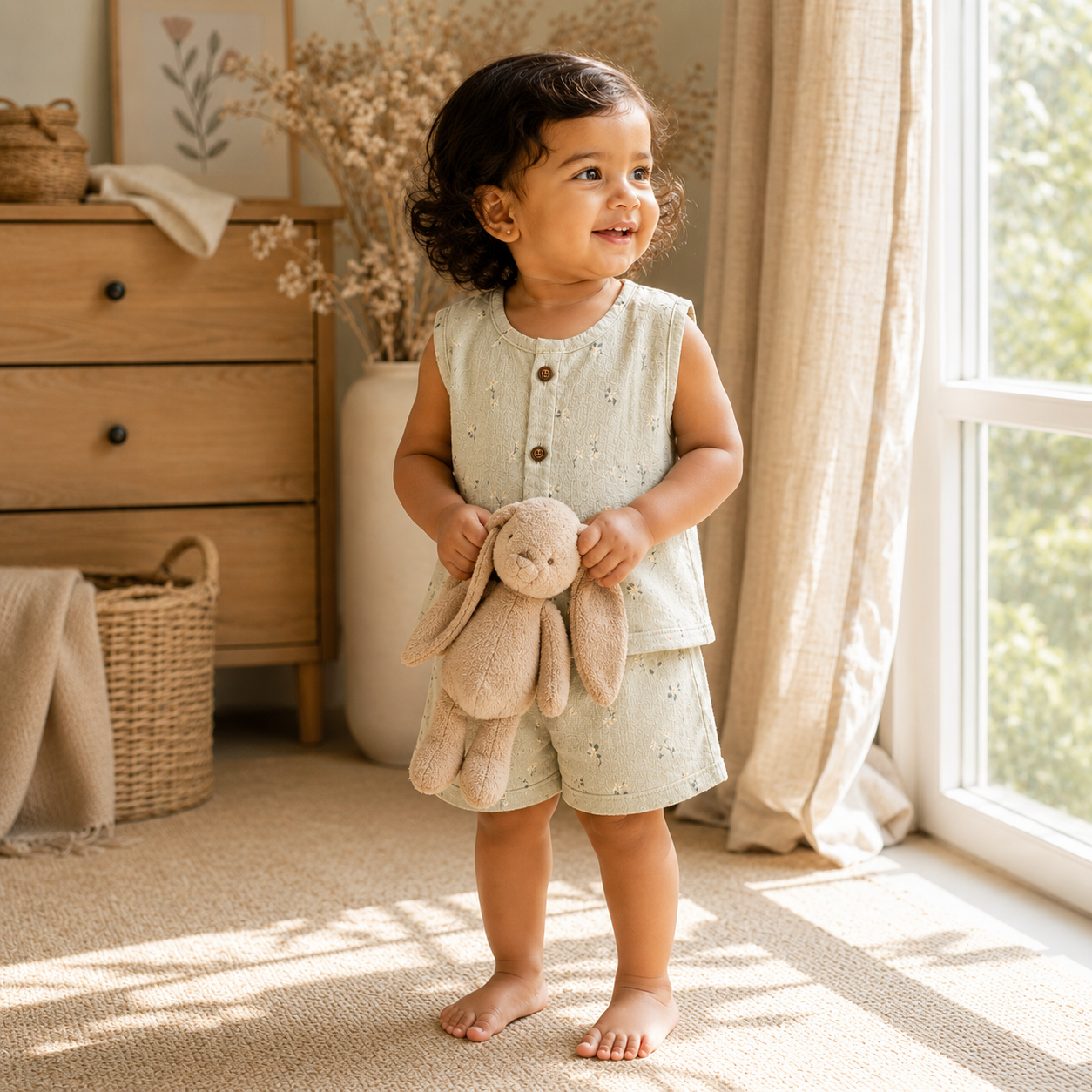Muslin Jabla Set - Pure Sage