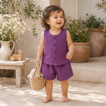 Muslin Jabla Set - Plum Sorbet