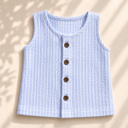 Muslin Jabla Set - Sky Striped
