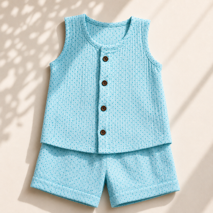 Muslin Jabla Set - Sky Dot