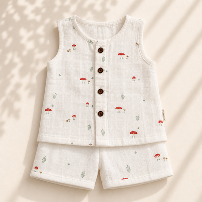 Muslin Jabla Set - Little Mushroom