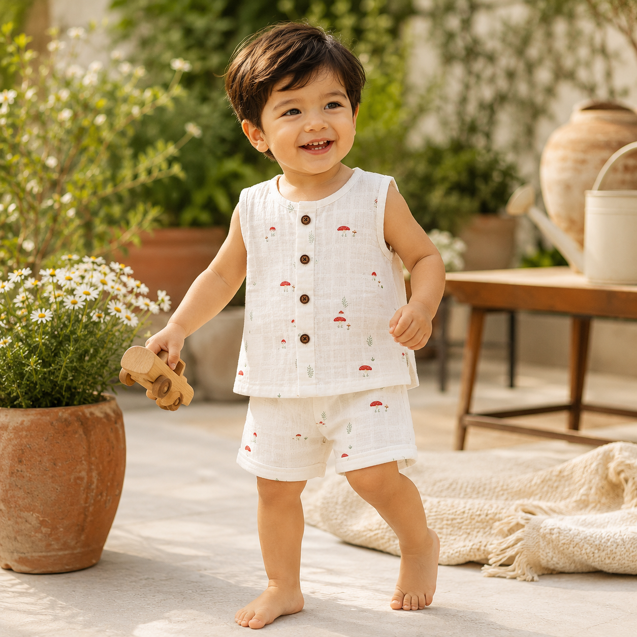 Muslin Jabla Set - Little Mushroom