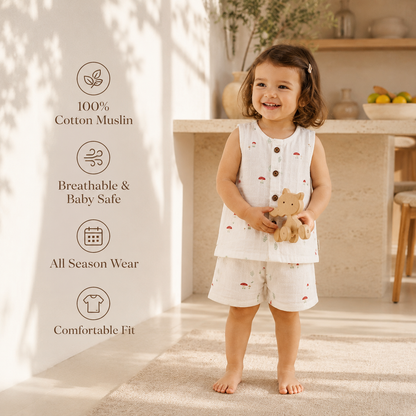 Muslin Jabla Set - Little Mushroom