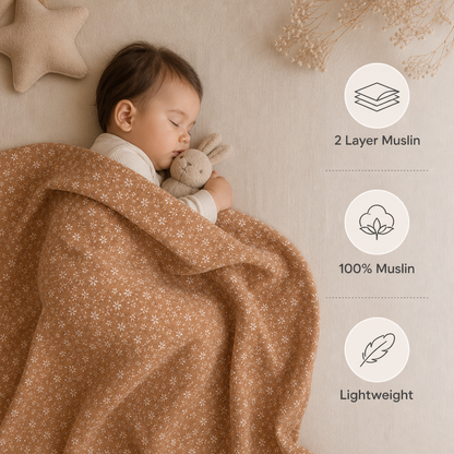 Muslin Swaddle - Toasted Petals