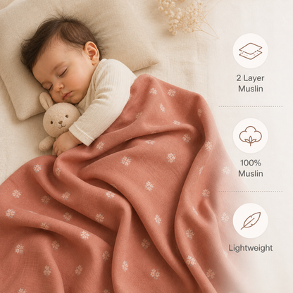 Muslin Swaddle - Soft Flora