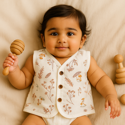 Organic Muslin Sleevless Jabla - Nature Nest