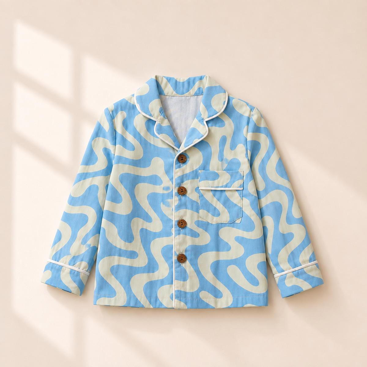 Bamboo Cotton Night Suit - Ocean Swirl