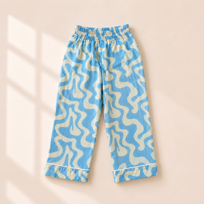 Bamboo Cotton Night Suit - Ocean Swirl