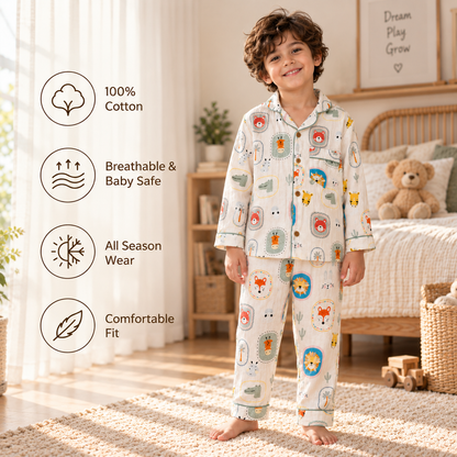 Bamboo Cotton Night Suit - Safari Squad