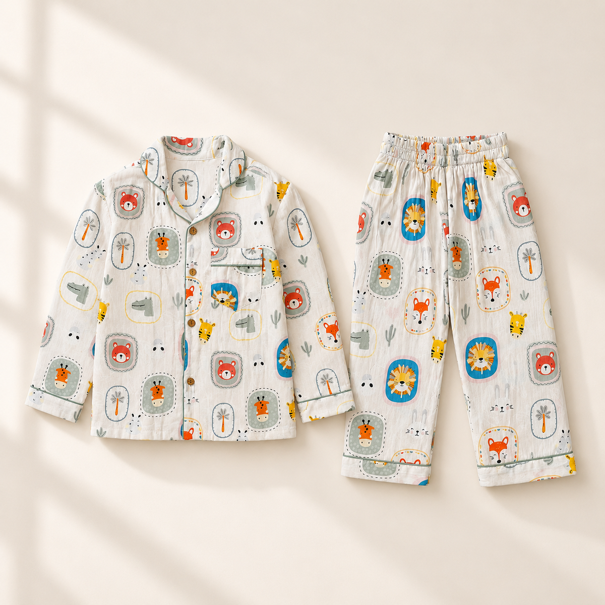 Bamboo Cotton Night Suit - Safari Squad