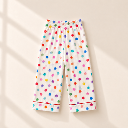 Bamboo Cotton Night Suit - Rainbow Dot