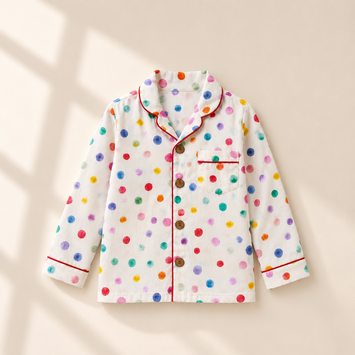 Bamboo Cotton Night Suit - Rainbow Dot