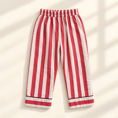 Unisex Crinkle Muslin Night Suit - The Red Velvet