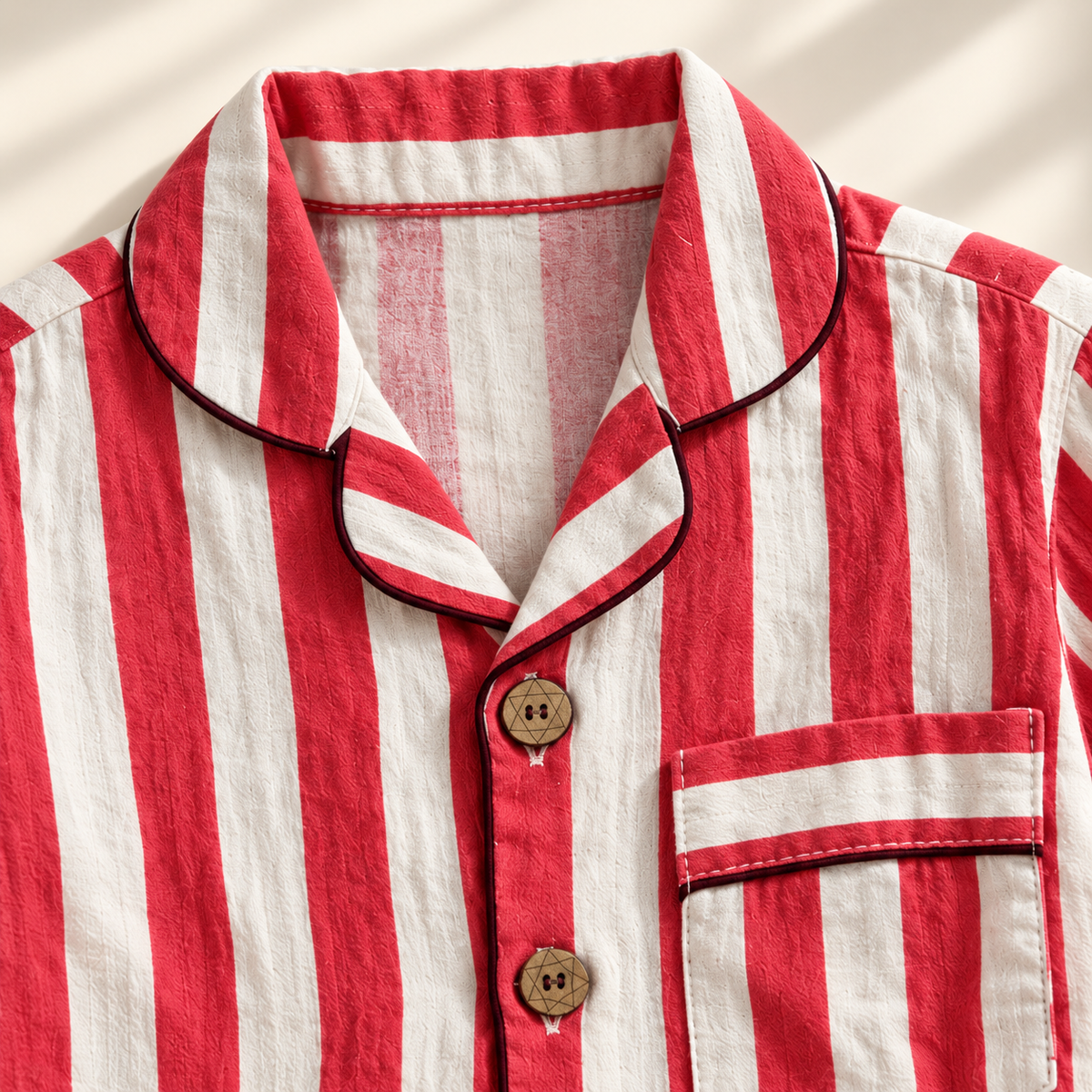 Unisex Crinkle Muslin Night Suit - The Red Velvet
